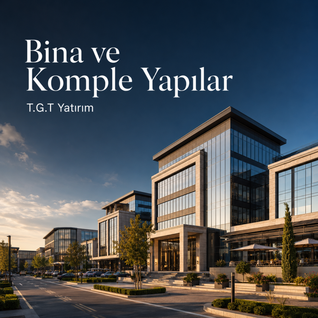 Modern ticari bina kompleksi ve kurumsal yapı kampüsü